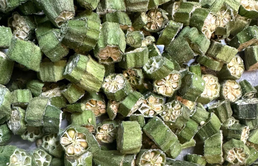 freeze dried half okraproduced by factory